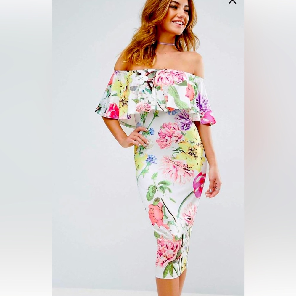 Asos Floral midi dress